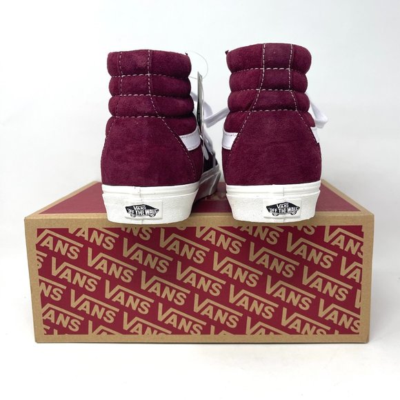 Vans Sk8 Hi Men's Size Skateboarding Red White High Top Suede VN0A32QG9G8 - Picture 4 of 11
